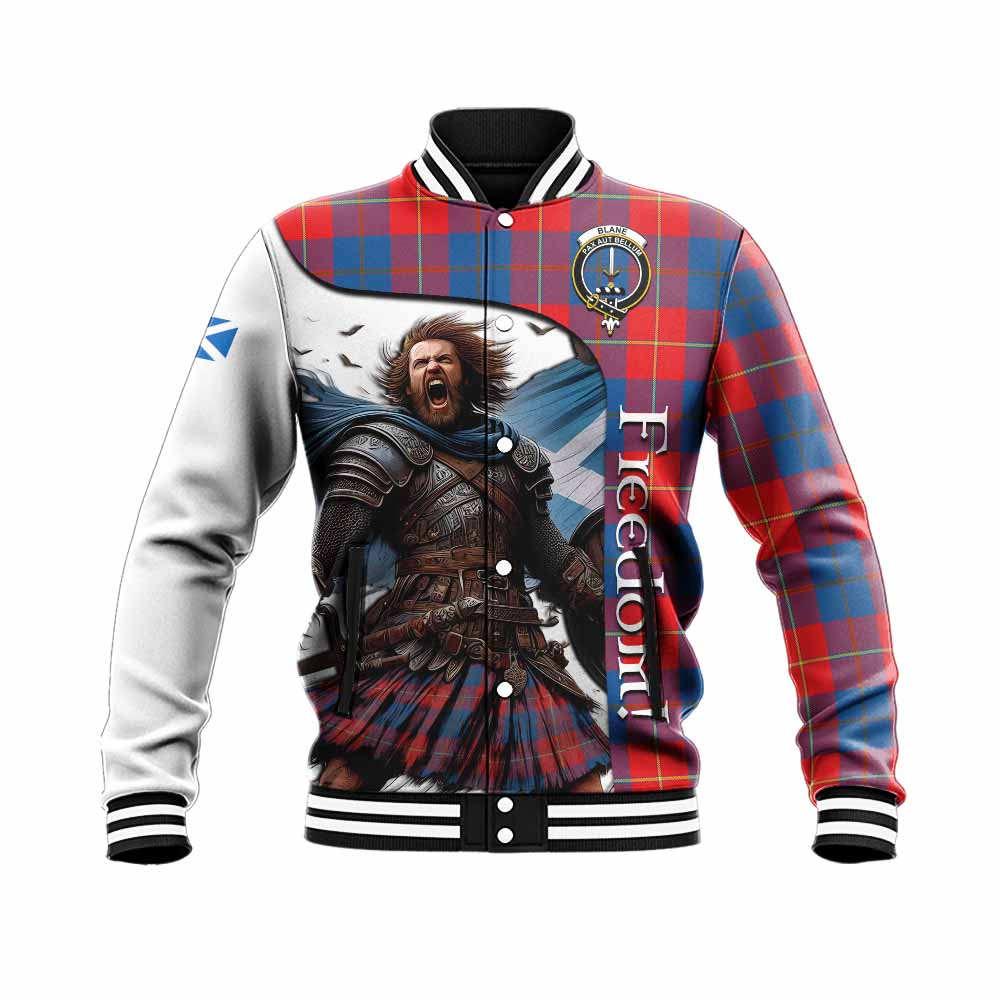 Tartan Vibes Clothing Blane Crest Tartan Baseball Jacket Inspired by the Freedom of Scottish Warrior