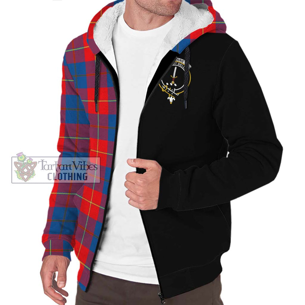 Blane Tartan Sherpa Hoodie with Family Crest and Half Of Me Style Unisex S - Tartanvibesclothing Shop