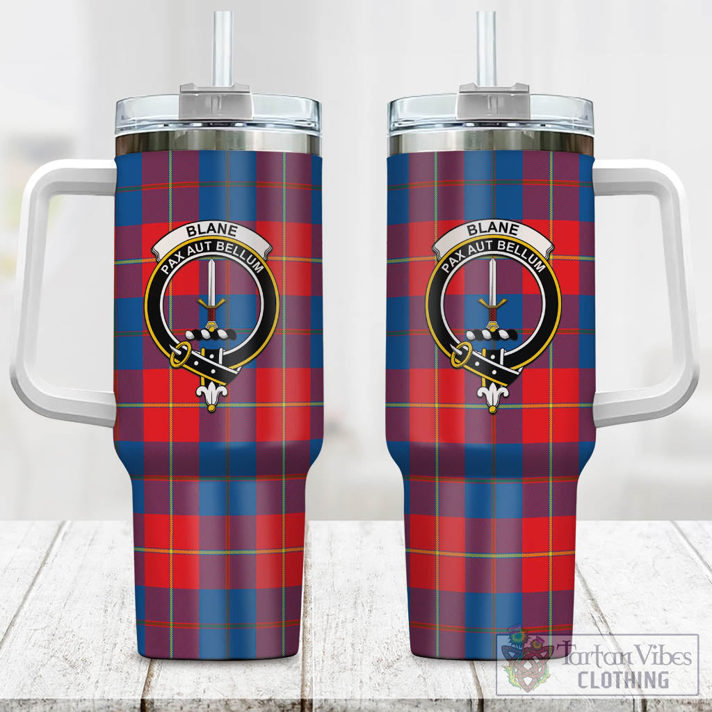 Tartan Vibes Clothing Blane Tartan and Family Crest Tumbler with Handle