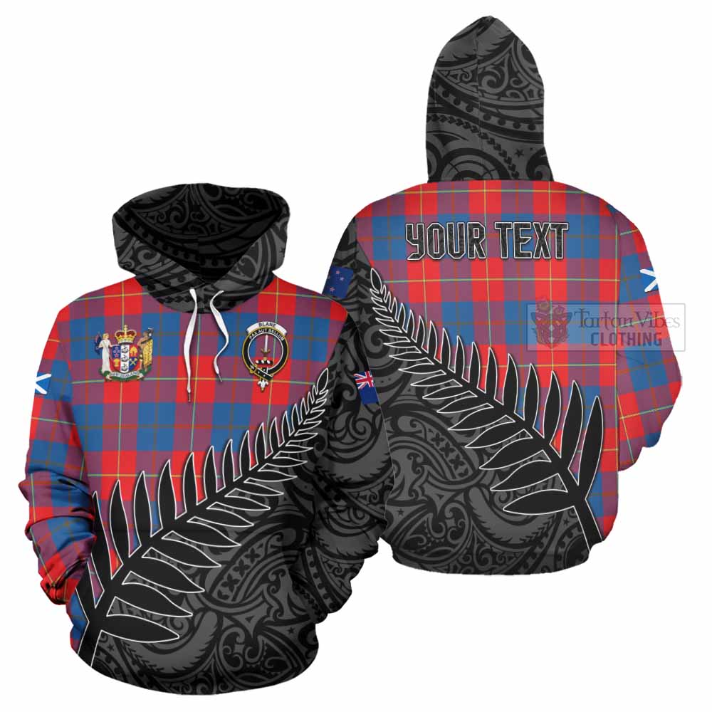 Tartan Vibes Clothing Blane Crest Tartan Hoodie with New Zealand Silver Fern Half Style