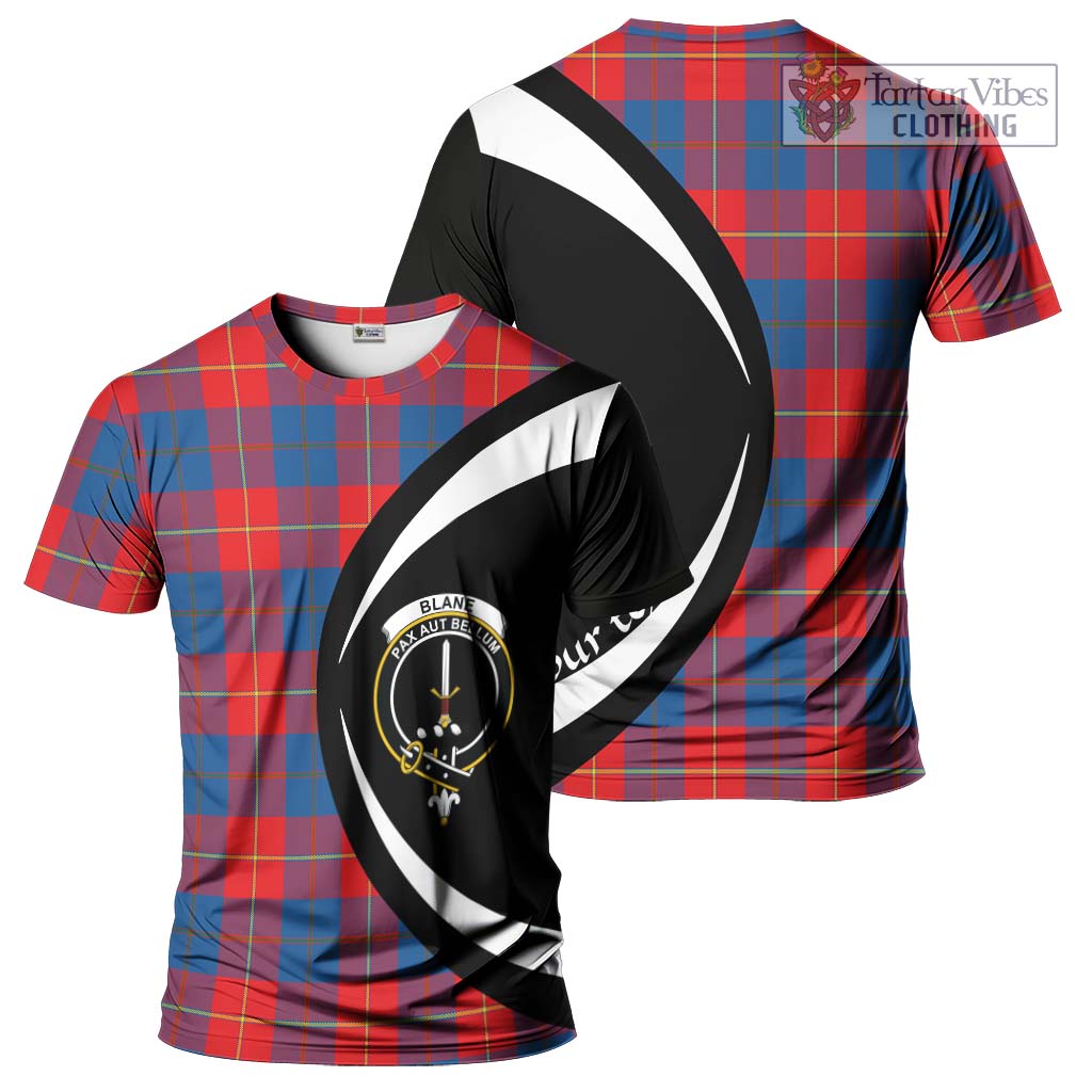 Tartan Vibes Clothing Blane Tartan T-Shirt with Family Crest Circle Style