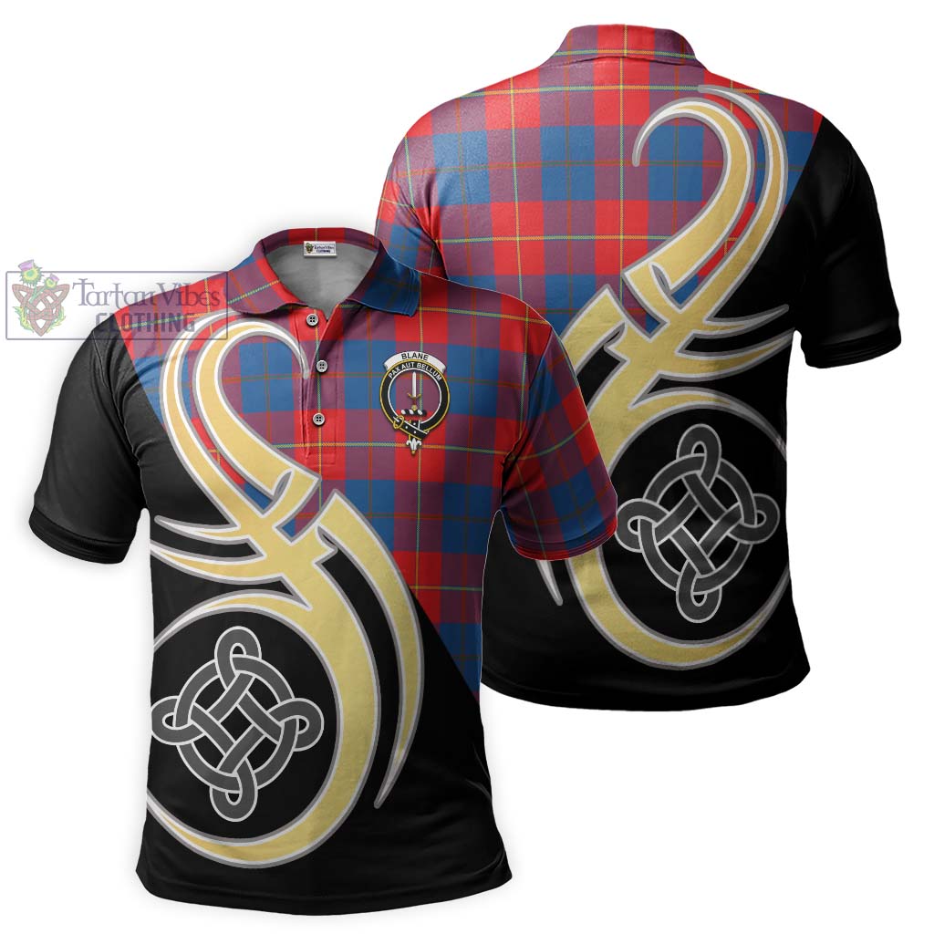 Blane Tartan Polo Shirt with Family Crest and Celtic Symbol Style Kid - Tartan Vibes Clothing