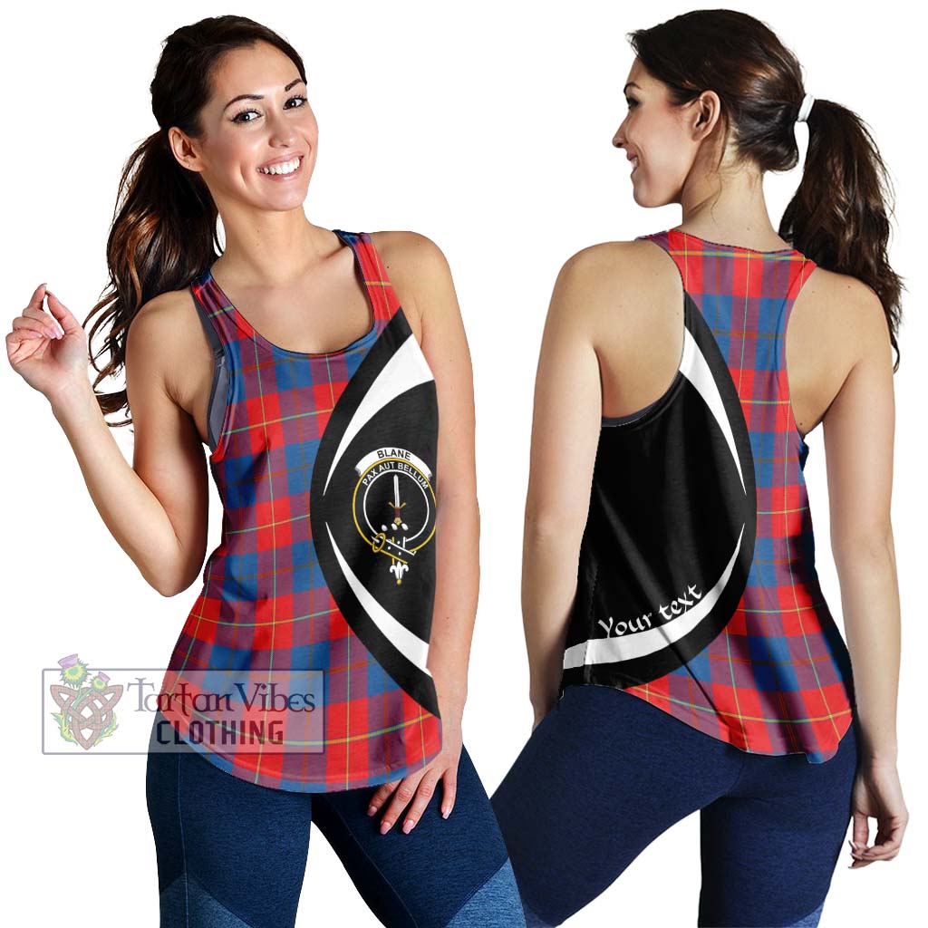 Blane Tartan Women's Racerback Tanks with Family Crest Circle Style 4XL - Tartan Vibes Clothing