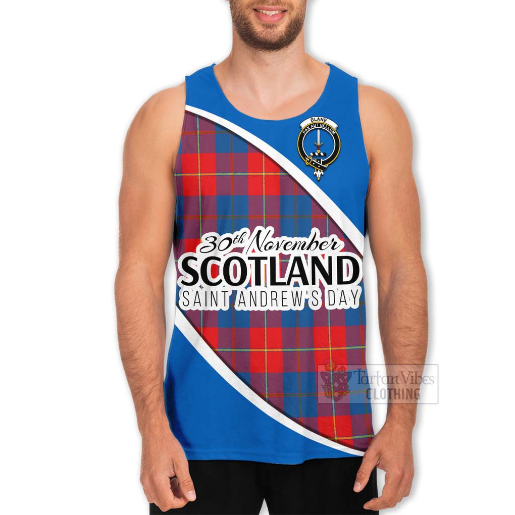 Tartan Vibes Clothing Blane Family Crest Tartan Men's Tank Top Celebrate Saint Andrew's Day in Style