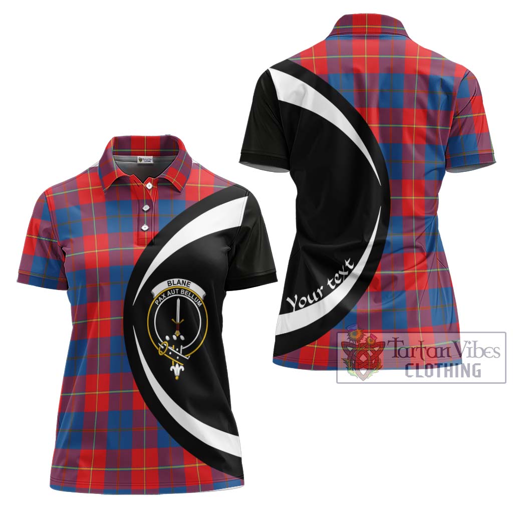 Blane Tartan Women's Polo Shirt with Family Crest Circle Style Women - Tartan Vibes Clothing