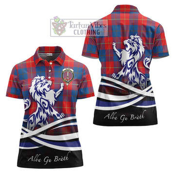 Blane Tartan Women's Polo Shirt with Alba Gu Brath Regal Lion Emblem