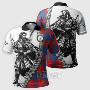 Blane Tartan Clan Crest Polo Shirt with Highlander Warrior Celtic Style