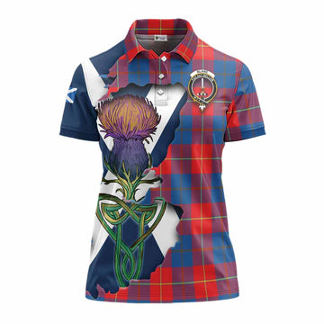 Blane Tartan Family Crest Women's Polo Shirt Scottish Thistle Celtic Inspired Women - Tartan Vibes Clothing