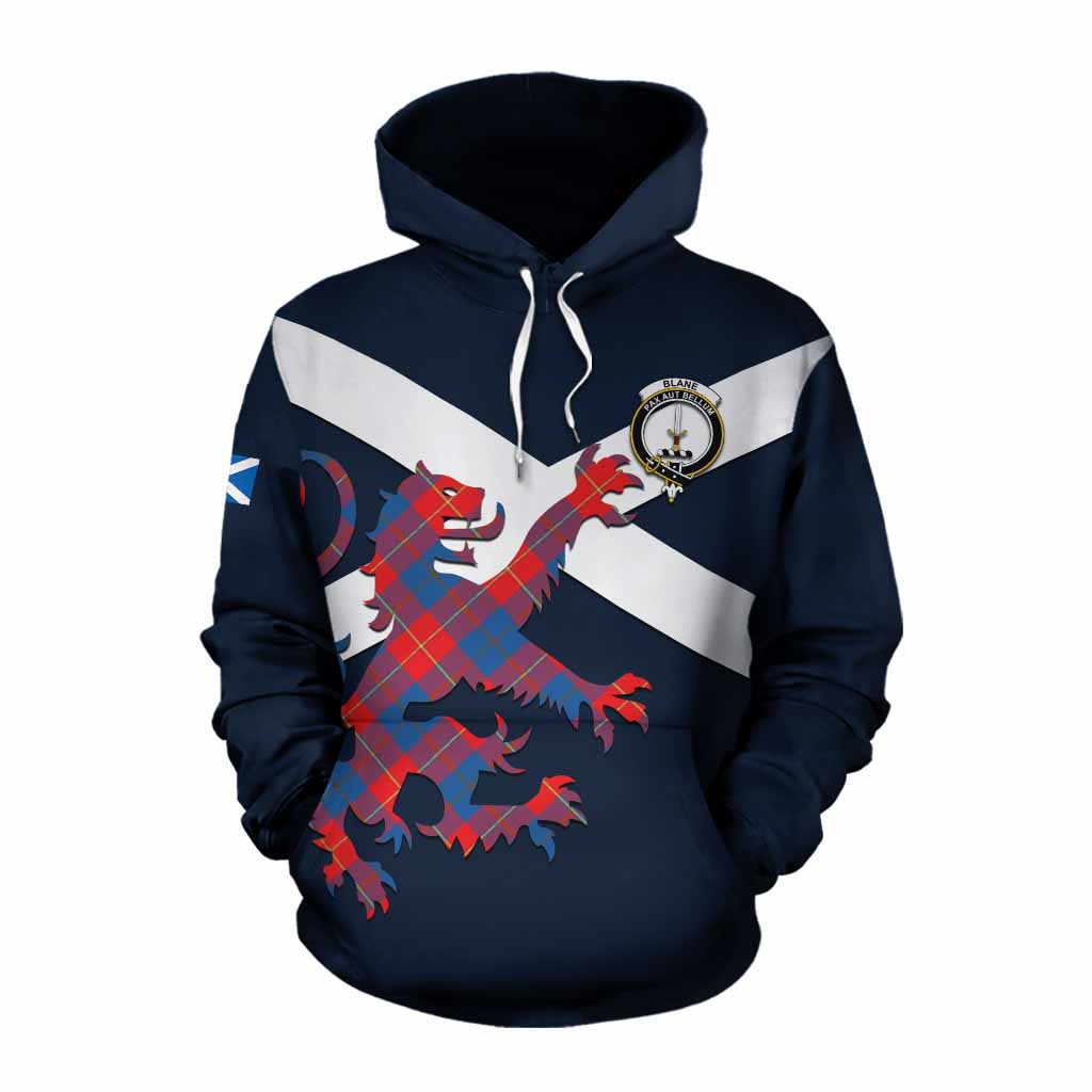 Tartan Vibes Clothing Blane Tartan Lion Rampant Cotton Hoodie Proudly Display Your Heritage with Alba Gu Brath and Clan Name