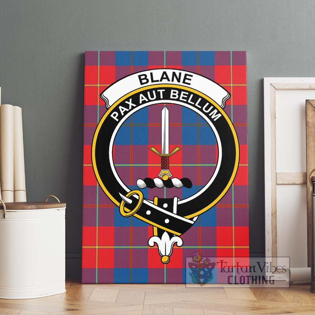 Blane Tartan Canvas Print Wall Art with Family Crest Without Frame - Tartan Vibes Clothing