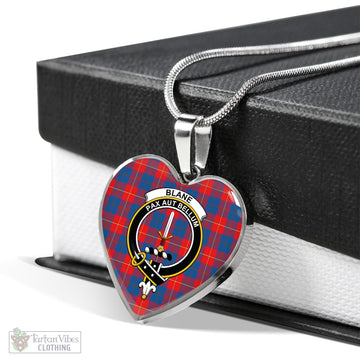 Blane Tartan Heart Necklace with Family Crest