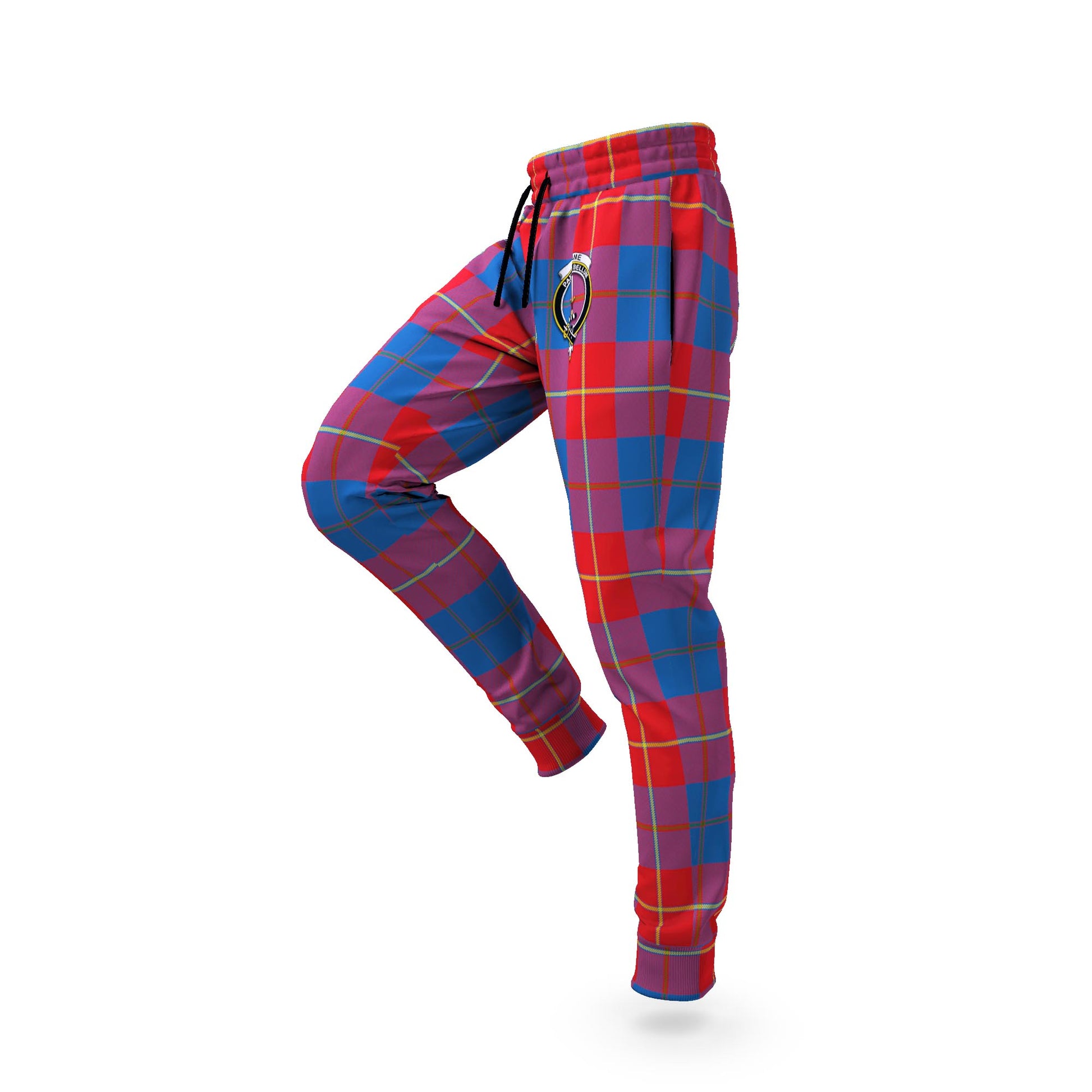 Blane Tartan Joggers Pants with Family Crest S - Tartan Vibes Clothing