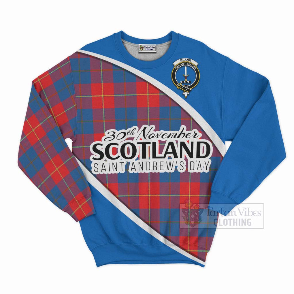 Tartan Vibes Clothing Blane Family Crest Tartan Sweatshirt Celebrate Saint Andrew's Day in Style