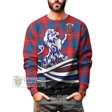 Blane Tartan Sweatshirt with Alba Gu Brath Regal Lion Emblem Unisex - Tartan Vibes Clothing