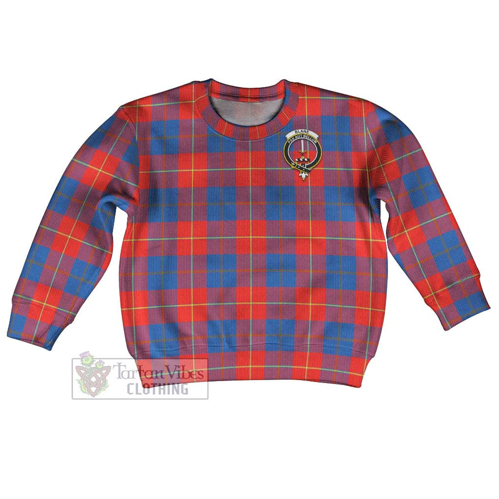 Tartan Vibes Clothing Blane Tartan Kid Ugly Sweater with Family Crest