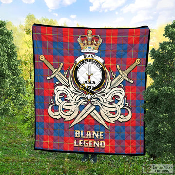 Blane Tartan Quilt with Clan Crest and the Golden Sword of Courageous Legacy