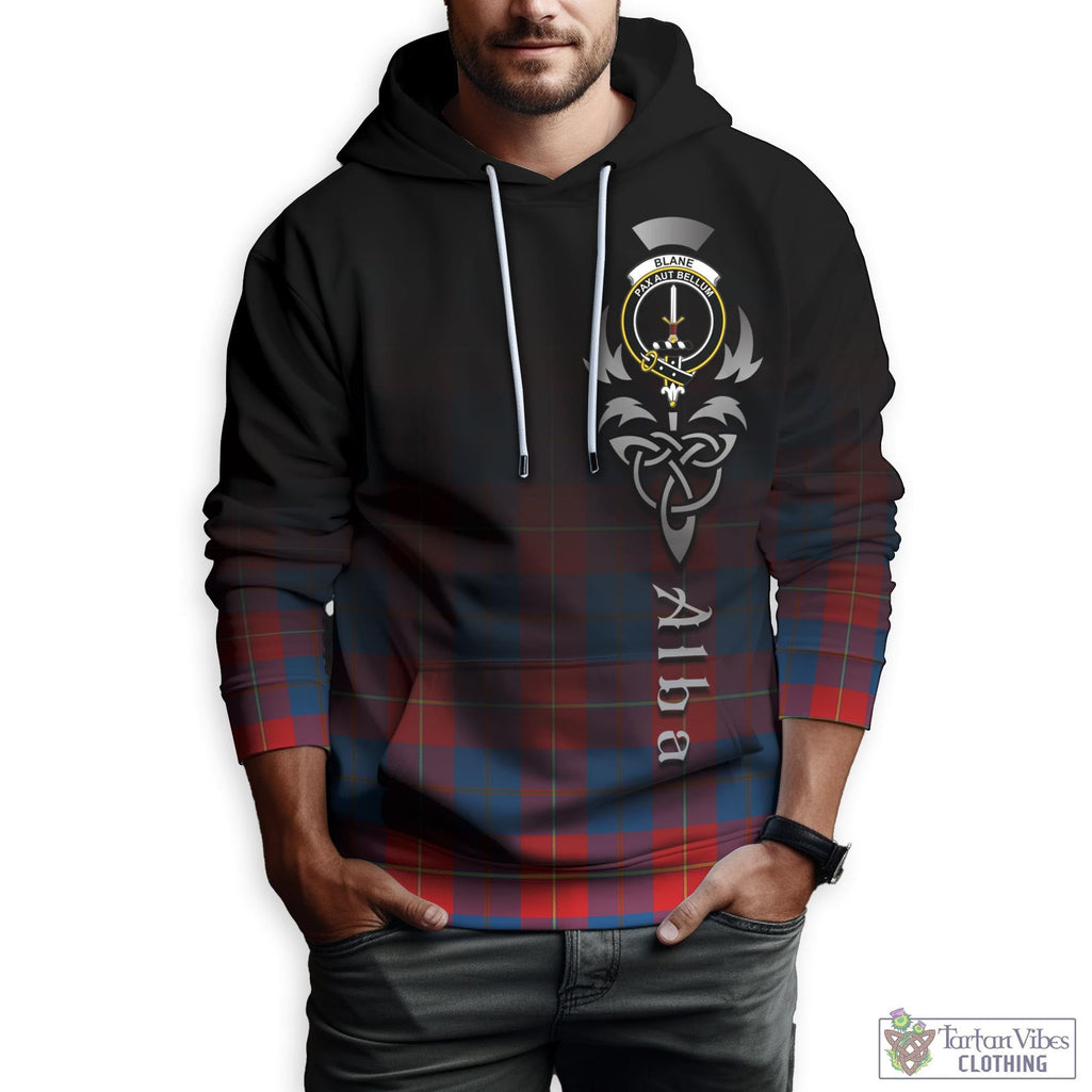 Tartan Vibes Clothing Blane Tartan Hoodie Featuring Alba Gu Brath Family Crest Celtic Inspired