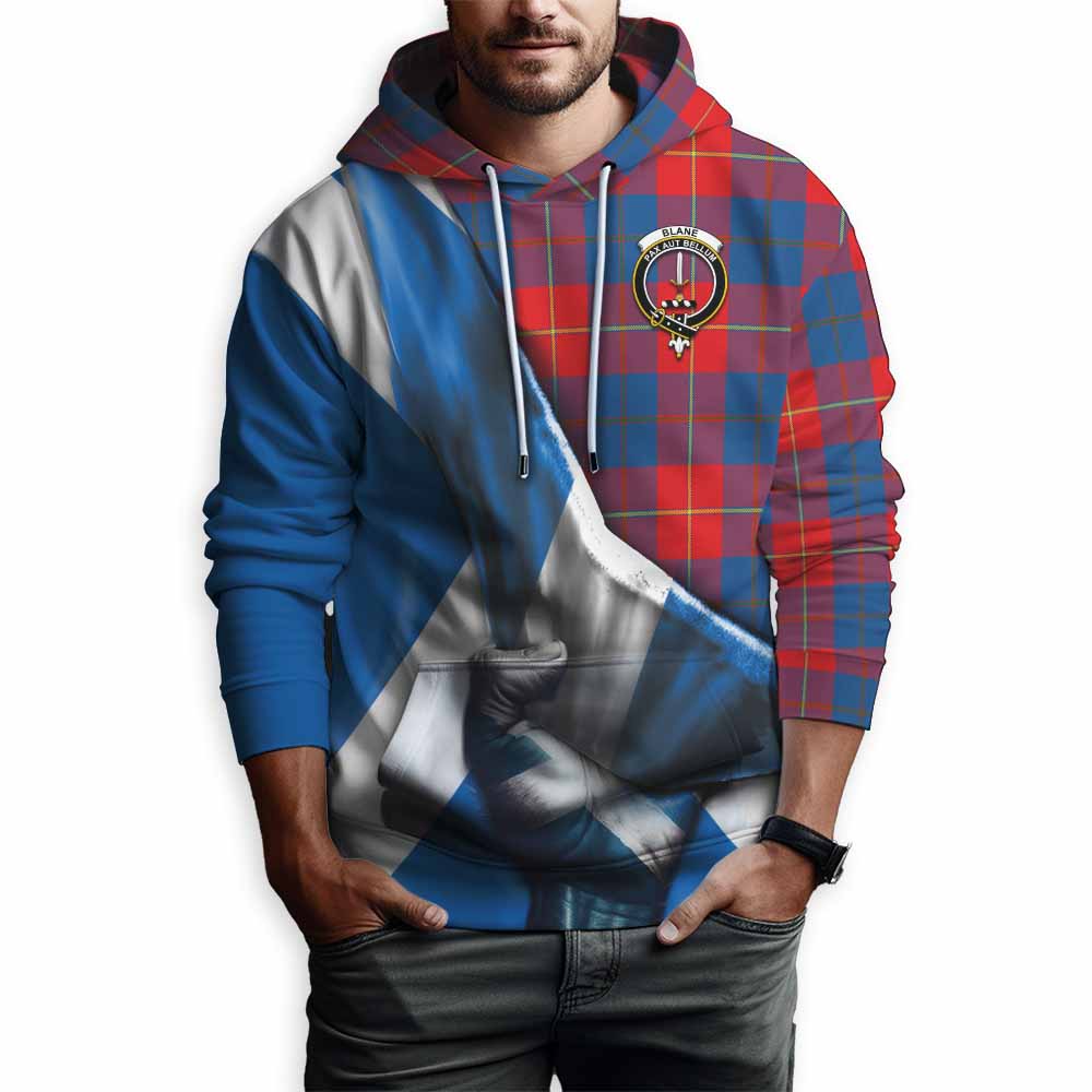 Tartan Vibes Clothing Blane Tartan Hoodie with Family Crest Scotland Patriotic Style