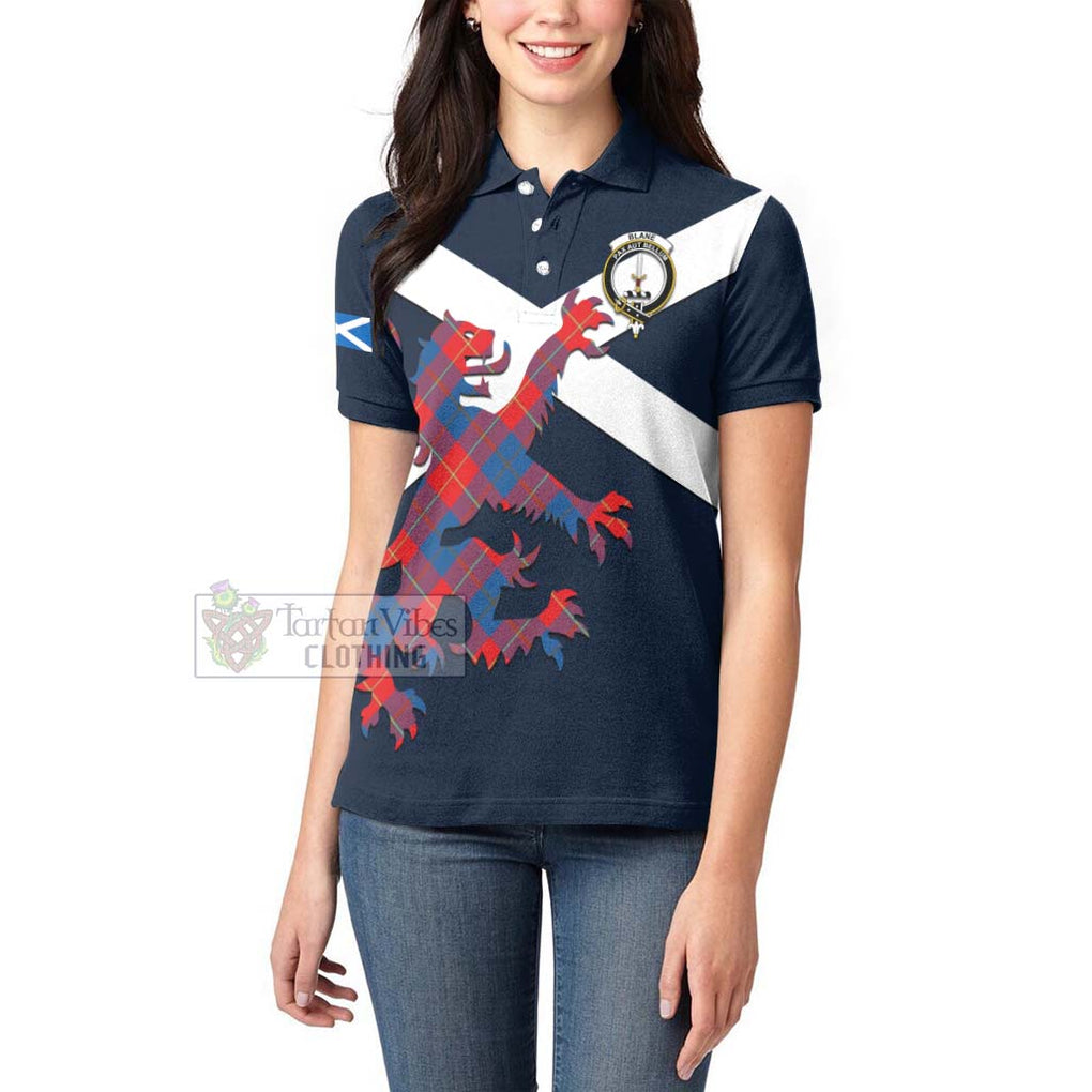 Tartan Vibes Clothing Blane Tartan Lion Rampant Women's Polo Shirt – Proudly Display Your Heritage with Alba Gu Brath and Clan Name