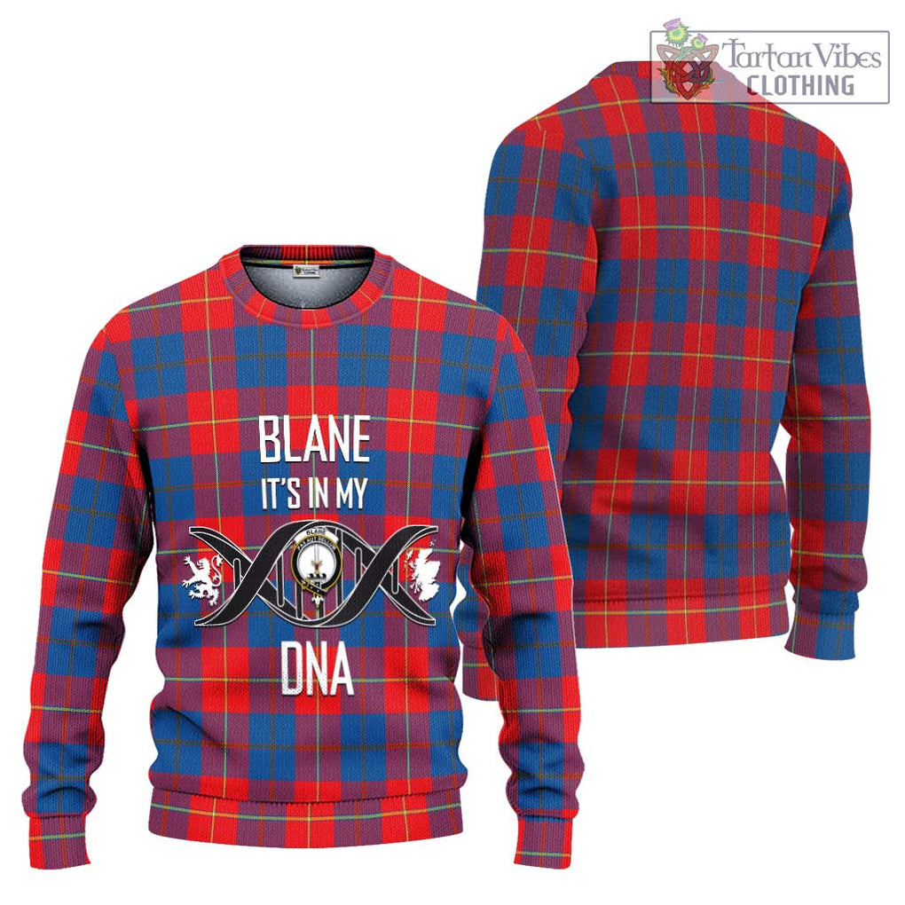 Blane Tartan Knitted Sweater with Family Crest DNA In Me Style Unisex - Tartanvibesclothing Shop