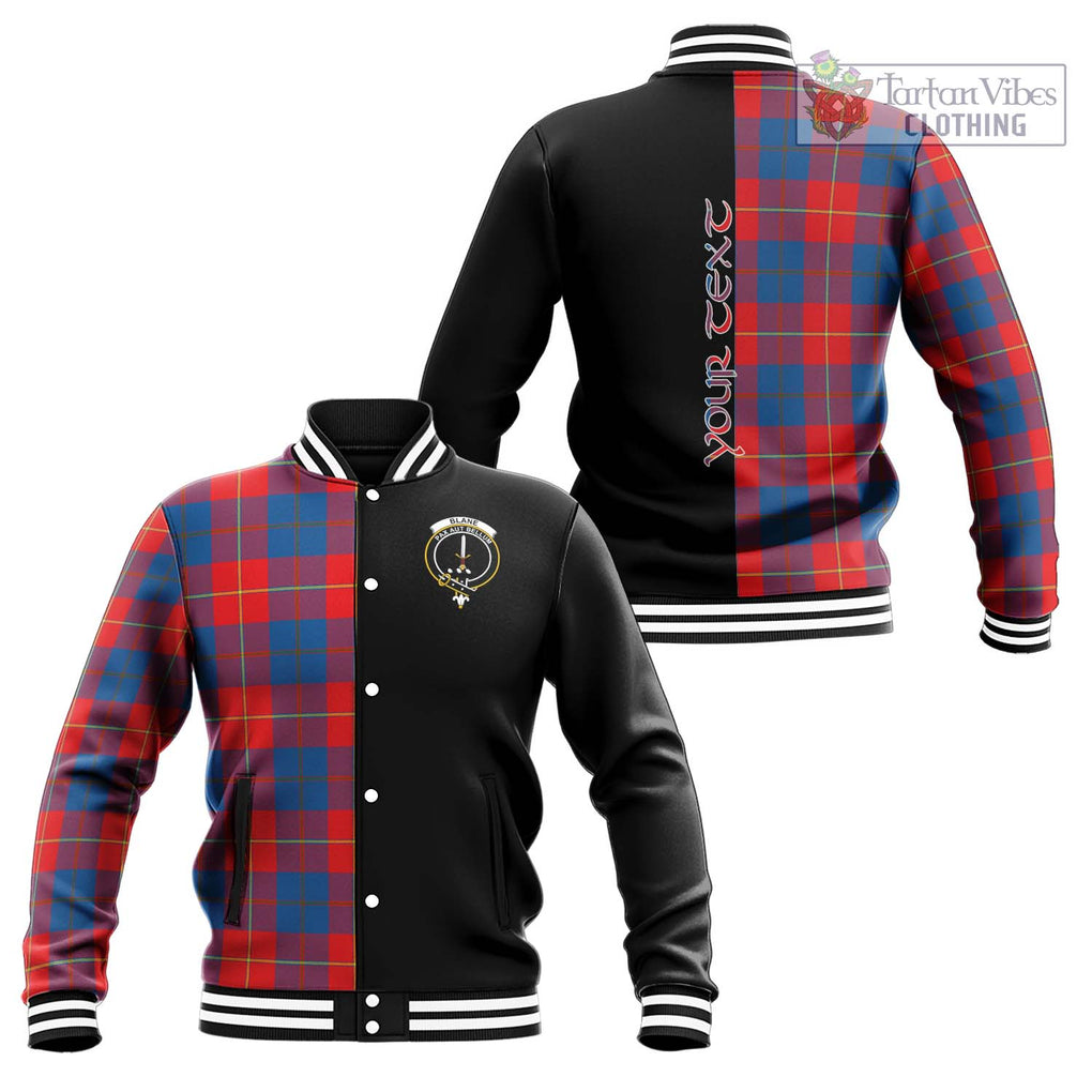 Blane Tartan Baseball Jacket with Family Crest and Half Of Me Style Unisex - Tartanvibesclothing Shop