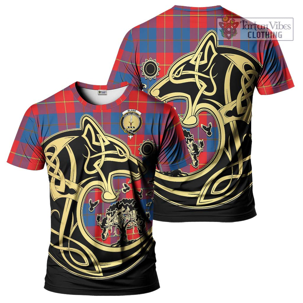 Blane Tartan T-Shirt with Family Crest Celtic Wolf Style Kid's Shirt - Tartan Vibes Clothing