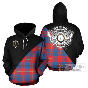 Blane Tartan Hoodie with Family Crest and Military Logo Style