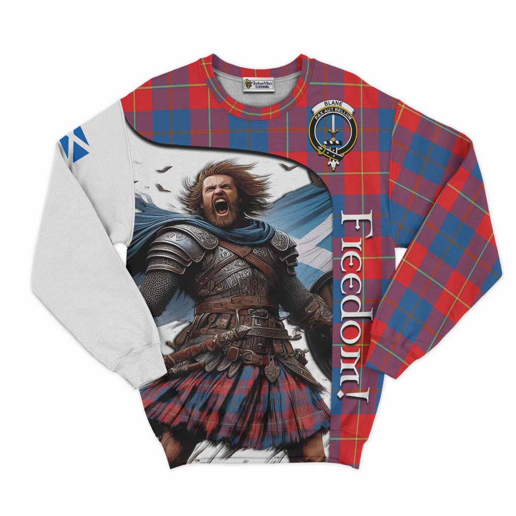 Tartan Vibes Clothing Blane Crest Tartan Sweatshirt Inspired by the Freedom of Scottish Warrior