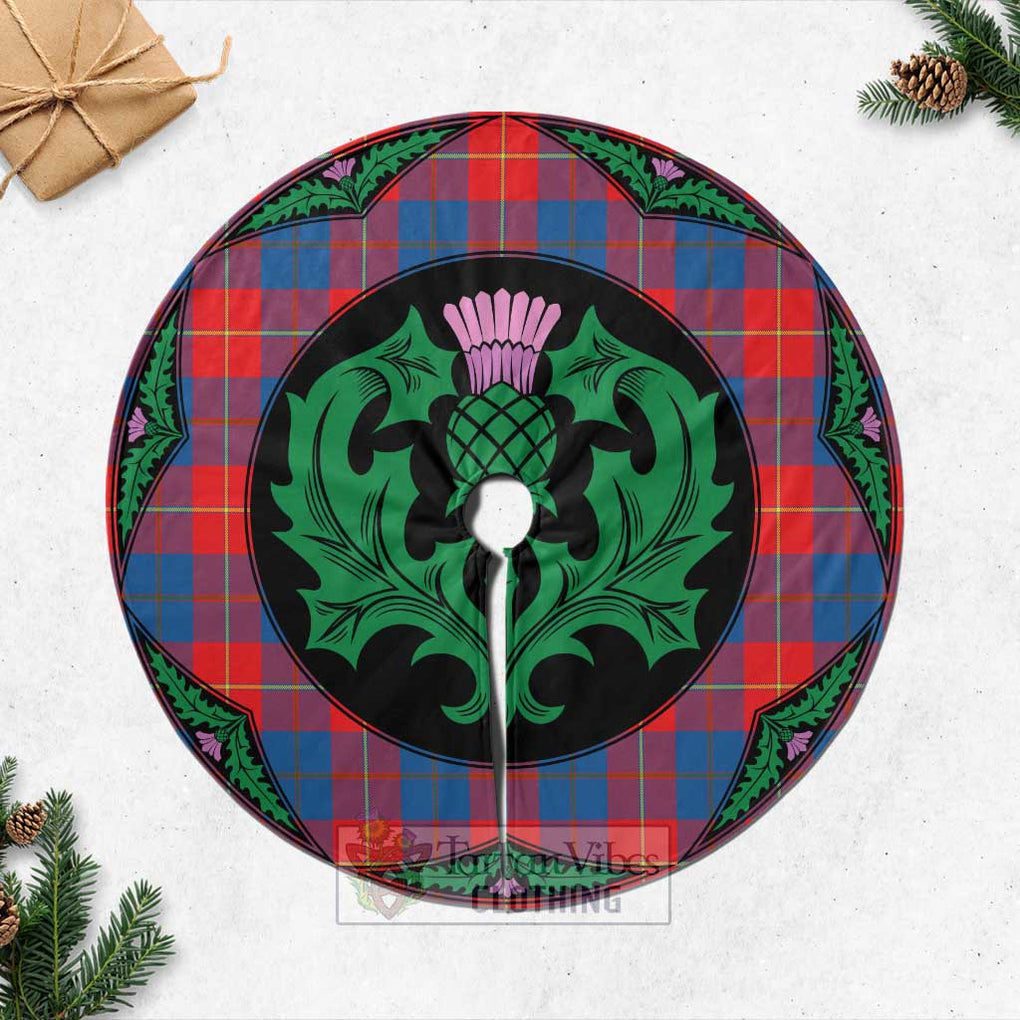 Tartan Vibes Clothing Blane Tartan Christmas Tree Skirt Scottish Thistle Style