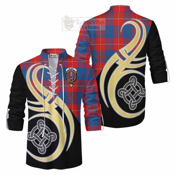 Blane Tartan Ghillie Kilt Shirt with Family Crest and Celtic Symbol Style Men - Tartan Vibes Clothing