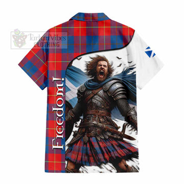 Blane Crest Tartan Short Sleeve Button Shirt Inspired by the Freedom of Scottish Warrior