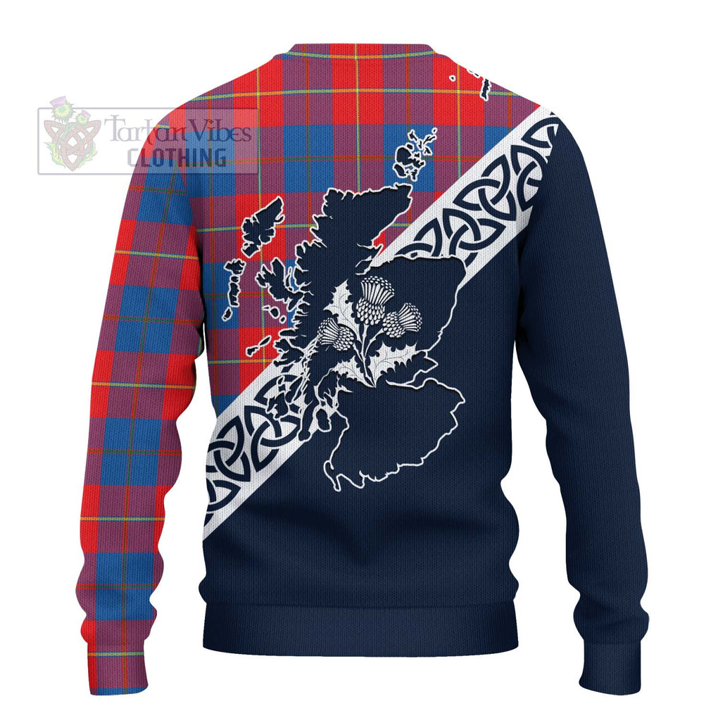 Tartan Vibes Clothing Blane Tartan Knitted Sweater Featuring Thistle and Scotland Map