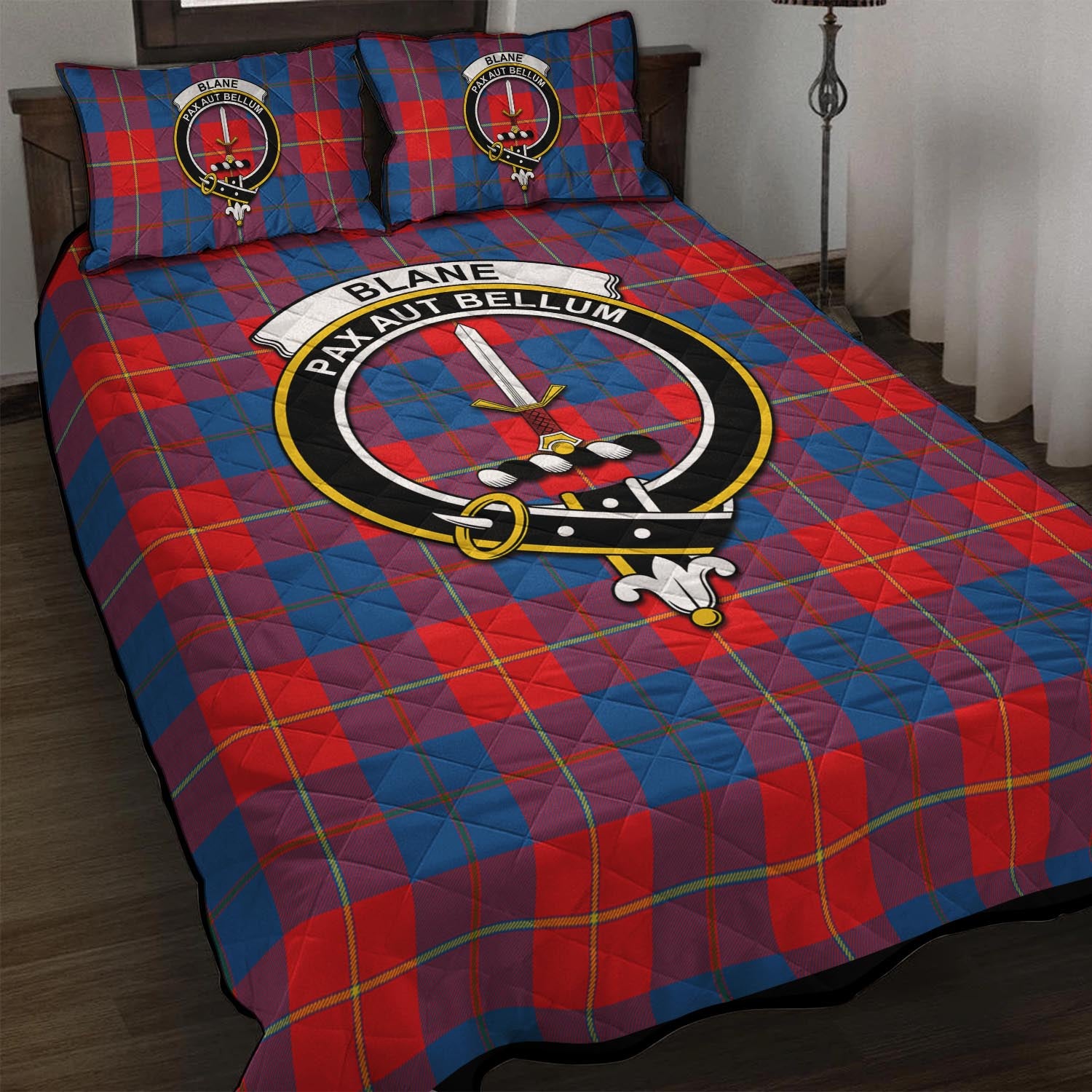 Blane Tartan Quilt Bed Set with Family Crest - Tartan Vibes Clothing