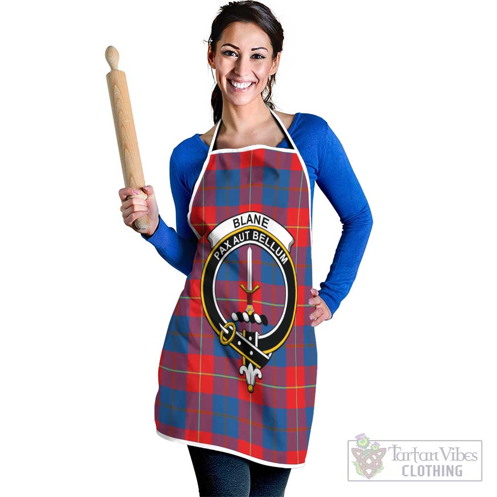 Blane Tartan Apron with Family Crest White - Tartan Vibes Clothing