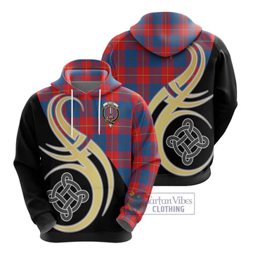 Blane Tartan Hoodie with Family Crest and Celtic Symbol Style