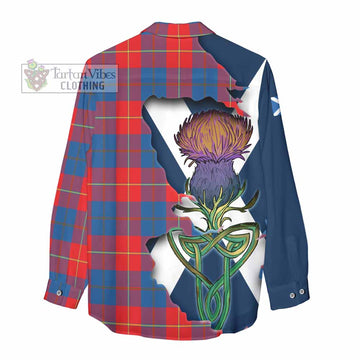 Blane Tartan Family Crest Women's Casual Shirt Scottish Thistle Celtic Inspired - Tartan Vibes Clothing