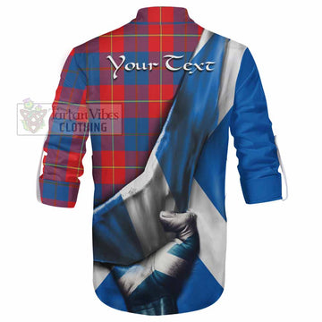 Blane Tartan Ghillie Kilt Shirt with Family Crest Scotland Patriotic Style