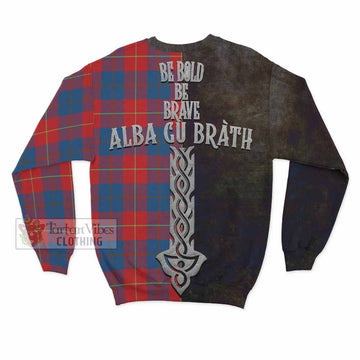 Blane Tartan Family Crest Sweatshirt Alba Gu Brath Be Brave Lion Ancient Style - Tartan Vibes Clothing