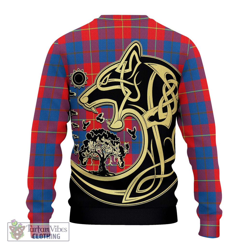 Blane Tartan Knitted Sweater with Family Crest Celtic Wolf Style - Tartan Vibes Clothing