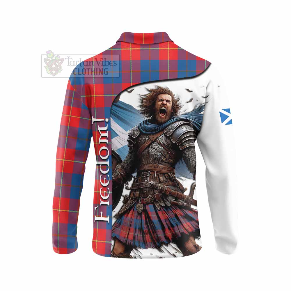 Tartan Vibes Clothing Blane Crest Tartan Long Sleeve Polo Shirt Inspired by the Freedom of Scottish Warrior