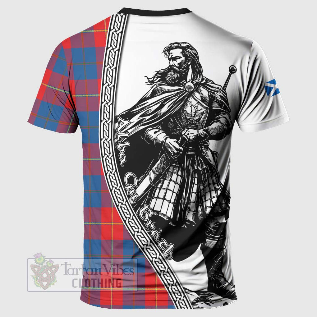 Tartan Vibes Clothing Blane Tartan Clan Crest T-Shirt with Highlander Warrior Celtic Style