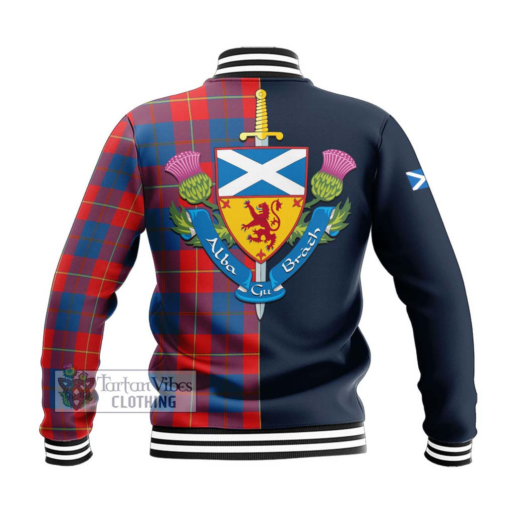 Tartan Vibes Clothing Blane Tartan Baseball Jacket with Scottish Lion Royal Arm Half Style