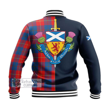 Blane Tartan Baseball Jacket Alba with Scottish Lion Royal Arm Half Style