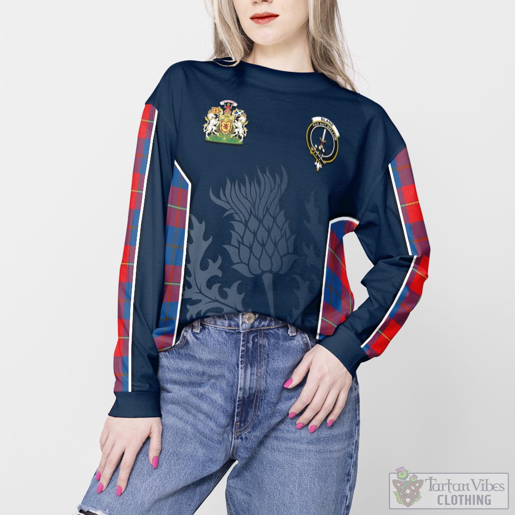 Tartan Vibes Clothing Blane Tartan Sweatshirt with Family Crest and Scottish Thistle Vibes Sport Style