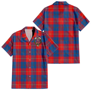 Blane Tartan Short Sleeve Button Down Shirt with Family Crest