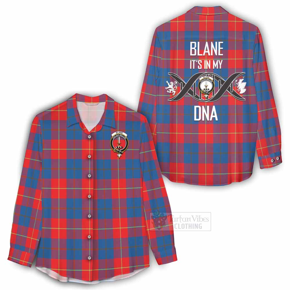 Tartan Vibes Clothing Blane Tartan Women's Casual Shirt with Family Crest DNA In Me Style