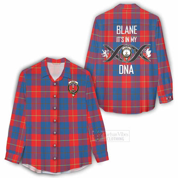 Blane Tartan Women's Casual Shirt with Family Crest DNA In Me Style