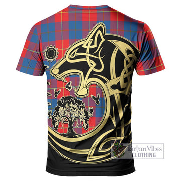 Blane Tartan T-Shirt with Family Crest Celtic Wolf Style