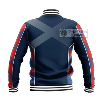 Blane Tartan Baseball Jacket with Family Crest and Lion Rampant Vibes Sport Style