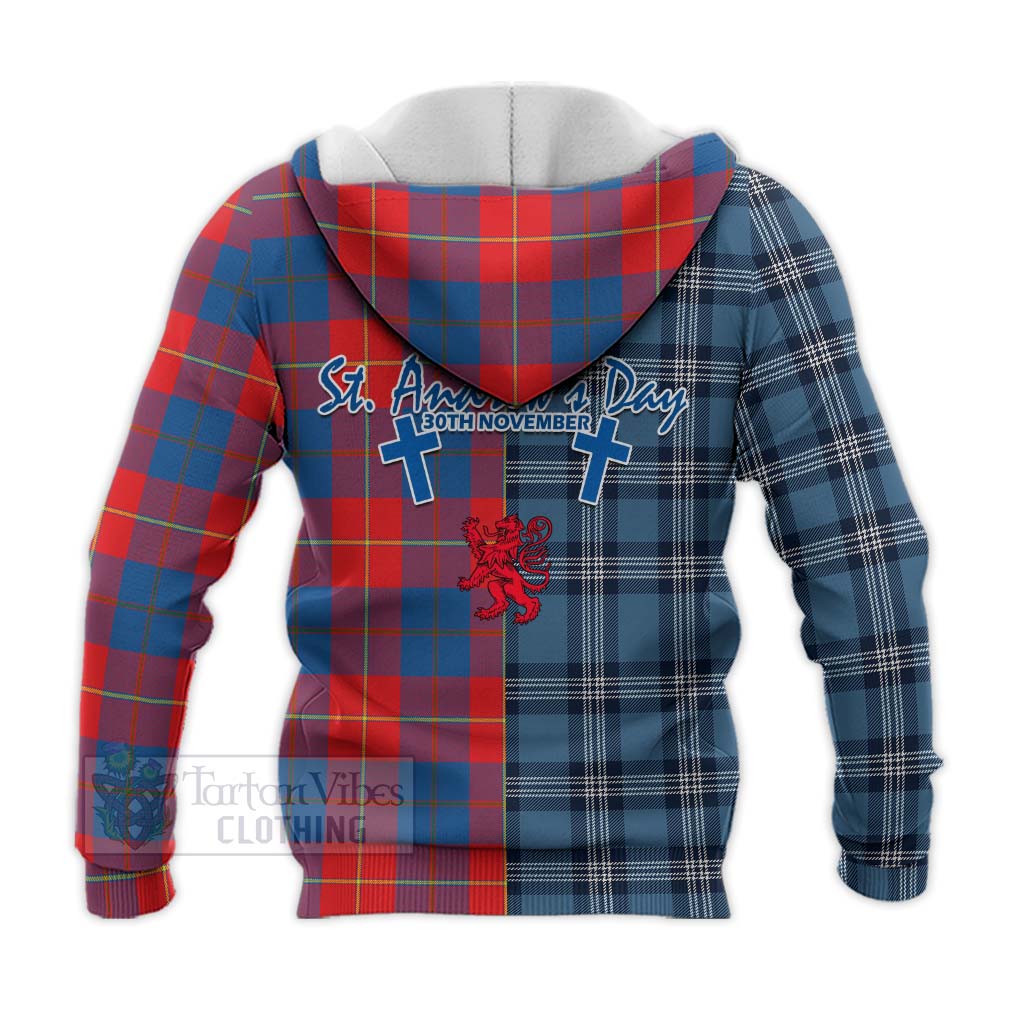 Tartan Vibes Clothing Blane Tartan Knitted Hoodie Happy St. Andrew's Day Half Tartan Style